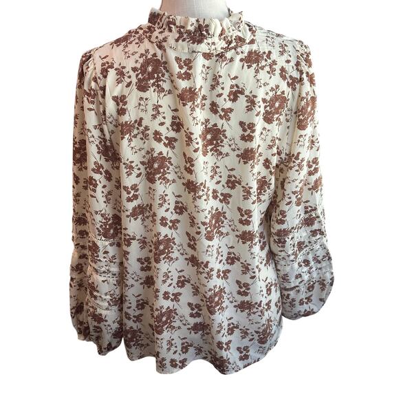 Polagram Floral Print Blouse Size Medium - Picture 2 of 6